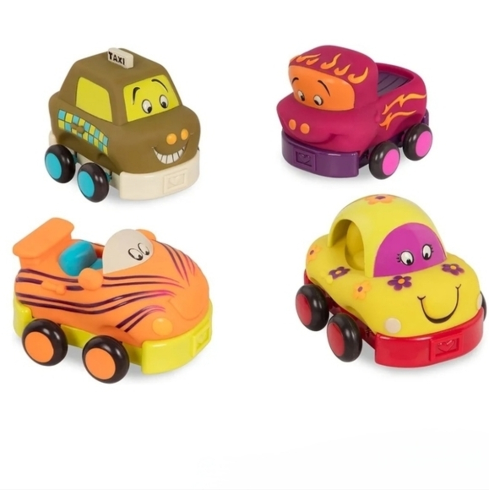 B. Toys Soft Vehicles Pull Back Cars for Toddlers 12 Months +